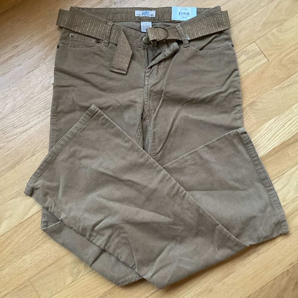 NWT tan corduroy flare pants size 1